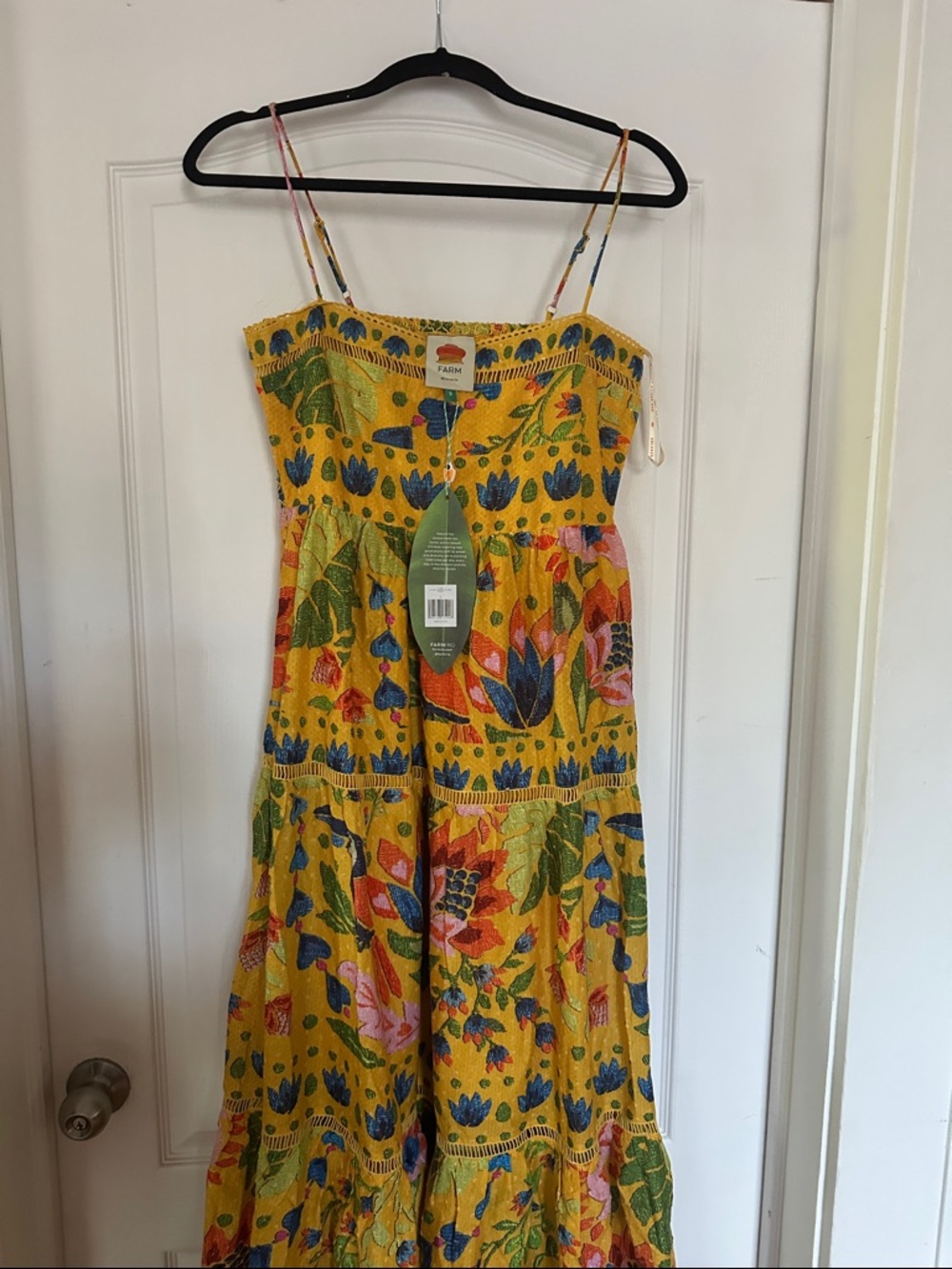 FARM Rio Yellow Summer Garden Maxi Dress